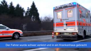 Mann schwer verletzt  Lkw durchbricht A1Leitplanke bei Bramsche [upl. by Auehsoj]