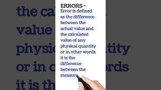 Definition of errors🤔🤔  pharmaceutical chemistry unit 1 [upl. by Susanne20]