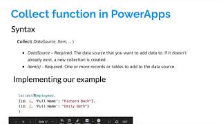 Create a Collection in Microsoft PowerApps using Collect and Show values in Gallery Control [upl. by Zed]