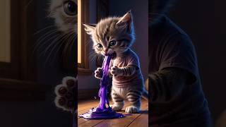 Sad beautiful Cat Son Animation hybrid ❤️ animals ytshorts shorts [upl. by Dewey]