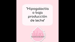 quotHipogalactia o baja producción de lechequot [upl. by Hajar]