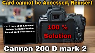 How to Fix card cannot be accessed reinsert \ change the card of format card camera  solved 😱 [upl. by Atilrep]