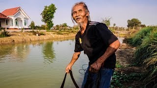 Cambodian Hippy Catches Fish and Cooks for Us [upl. by Ozen]