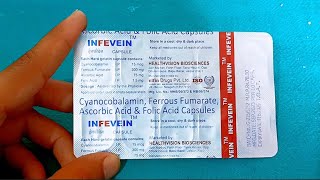 Infevein Capsule  Ferrous FumarateFolic acidAscorbic acid and cyanocobalamin capsules Uses [upl. by Carina213]