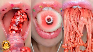 12 Minutes Satisfying ASMR Eating Red Food Compilation Mukbang 먹방 [upl. by Naitsirk541]