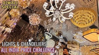 Fancy Architechtural Lights and Chandeliers at Guaranteed Lowest Price Light Market Bhagirath Palace [upl. by Greenberg]