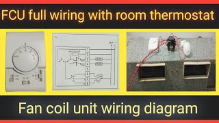 Fan Coil Unit Complete Wiring Connection  Room Thermostat ki Wiring Diagram thermostat wiring [upl. by Adler]