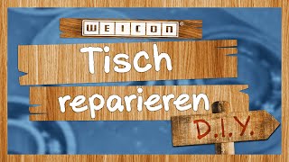 DIY Tisch reparieren  Risse im Holz ausbessern  WEICON EasyMix PU 240 [upl. by Ycniuqed76]