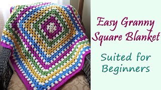 CROCHET Easy Granny Square Blanket for Beginners [upl. by Lunseth381]