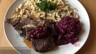 009  Geschmorter Rinderbraten mit Spätzle 🇩🇪 [upl. by Yuht351]