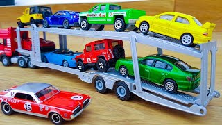 Car transporter with small cars metal from welly [upl. by Rider]