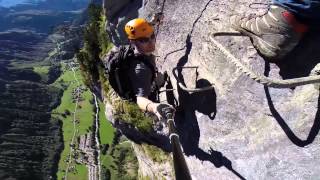 On Cliff  Murren Via Ferrata  Klettersteig  Lauterbrunnen Switzerland  4K 60fps Video [upl. by Dolhenty]