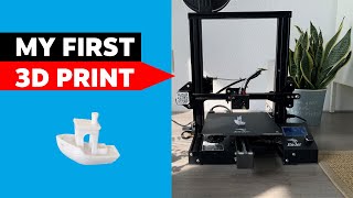 How to use a Creality Ender 3 Pro printer First print Cura amp Thingiverse [upl. by Nairadas866]