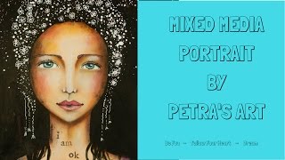 2 Mixed Media Portrait Painting Free Art Class Suitable For Beginners  LFI 2016 Class [upl. by Pedro]