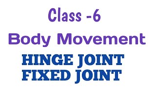 Hinge joint  Fixed joint  Body Movement class 6th  science [upl. by Letizia]