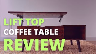 Sweetcrispy Lift Top Coffee Table Review  Rustic Lift Top Coffee Table with Storage Rectangle Shape [upl. by Athene]