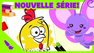 Poulette Petit Pois Mini  Peinture Magique  Mon Poulet  Comptines pour Bébés [upl. by Horgan]