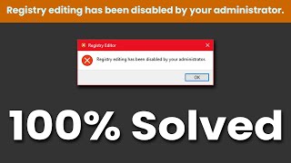 100 SOLVED Registry editing has been disabled by your administrator  Windows Registry Enabler [upl. by Sutsuj]