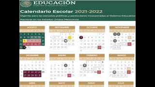 CALENDARIO ESCOLAR 20212022 OFICIAL SEP EN PDF LISTO PARA IMPRIMIR [upl. by Lajet248]