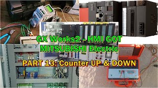 Part 13 How to make Incremental and Decremental counter up amp down using GX Works 2 MELSOFT PLC [upl. by Bernadina]