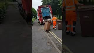 Waverley borough council Biffa Mercedes Olympus econic empying Brown Garden waste bins [upl. by Skcirdnek]