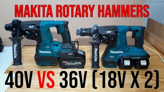 Makita 40v Rotary Hammer Drill VS Makita 36v Rotary Hammer Drill Brushless 18v x 2 [upl. by Yrrej]