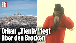 „Ylenia“ – extremer Orkan von 140 Kmh auf dem Brocken  Unwetter in Deutschland [upl. by Ydneh]