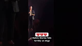 Mahira Sharma Falls Terribly on Stage  Shocking Moment Caught on Camera mahirasharma shorts [upl. by Jake]