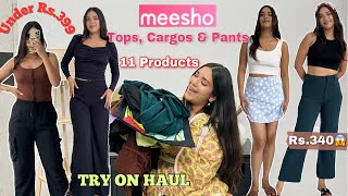 Trendy Meesho Tops amp Pants Haul💕 Starting at Rs121  Try On Haul  Under Rs399😍 [upl. by Nevak]