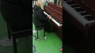 Piano Boogie Woogie Stomp Albert Ammons at Glasgow Central Station Karen Baldwinshorts [upl. by Annaes]