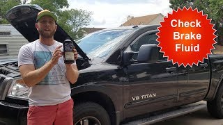 How to Check or Add Brake Fluid Nissan Titan [upl. by Aelber]