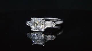 3 Stone Asscher Cut Diamond Engagement Ring [upl. by Annahc]