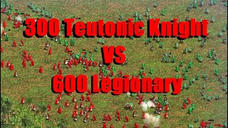 Age Of Empires 2 Definitive Edition  300 Teutonic Knights VS 600 Legionary Spartans VS Romans [upl. by Irfan924]