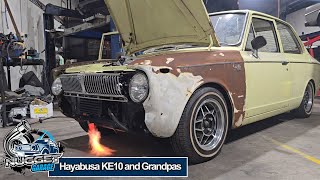 Hayabusa Powered KE10 Corolla progress and taking Grandpa out for jog [upl. by Ylrrad]