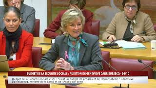 Budget de la sécurité sociale  audition de Geneviève Darrieusecq [upl. by Candide]