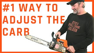 CORRECT WAY To Adjust Or Tune The Carburetor On A Chainsaw StepbyStep [upl. by Nauqram]