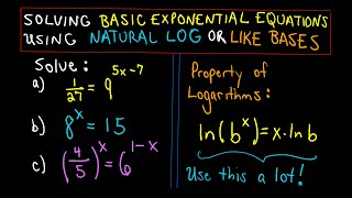 ❖ Solving Exponential Equations  Three Basic Examples ❖ [upl. by Zielsdorf411]