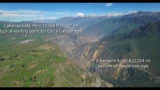 Colca Canyon drone video including Condor Viewpoint Sangalle and Colca Canyon Hiking Route [upl. by Kluge108]