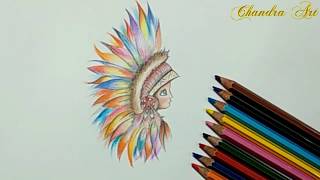 Color Pencil Drawing An Abstract Face Easy [upl. by Lorenza22]