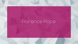 Florence Pope  appearance [upl. by Arenat573]