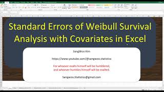 289 Standard Errors of Weibull Survival Analysis in Excel and R [upl. by May]