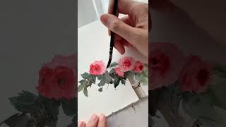 🥀 Watercolor Rose Tutorial  Loose Florals watercolor painting [upl. by Redwine]