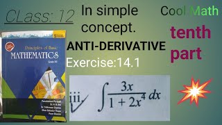 class 12 anti derivative  tenth part [upl. by Neerac]