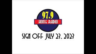 DWQZFM 979 MHz Home Radio Sign OFF July 23 2023 [upl. by Neysa684]