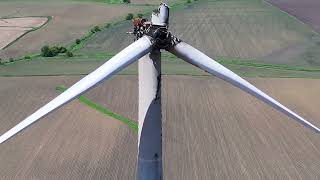 Drone Captures Severely Damaged Wind Turbine After Reported Tornado [upl. by Suraved]