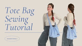 Tote Bag Tutorial  Beginner Sewing Tutorial  Easy DIY Bag [upl. by Allemahs]