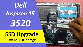 Dell Inspiron 3520 SSD Upgrade  How to Disassemble amp Install SSD Dell Inspiron 15 3520 Laptop 2023 [upl. by Aikyn]