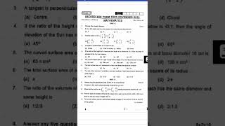 10th standard Maths 2nd midterm exam question paper 2023 [upl. by Tengler]