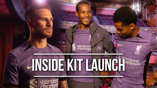 ON SET Behindthescenes with the Liverpool FC third kit  Players react [upl. by Gautea]