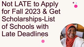 List of US Schools with Late Graduate Application Deadlines with Funding [upl. by Devina]